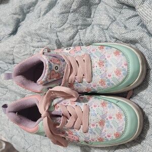 Floral Kids Shoes with Pink and Mint Accents